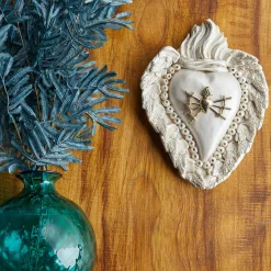 HOLY SWORDS WHITE CERAMIC HEART