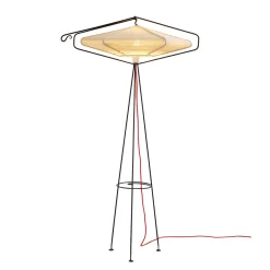 Honeycomb Floor Lamp with Wool Lampshade