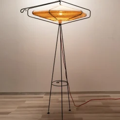 Honeycomb Floor Lamp with Wool Lampshade