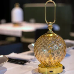 HOOK Bronze Spherical Portable Lamp by Luca Bussacchini