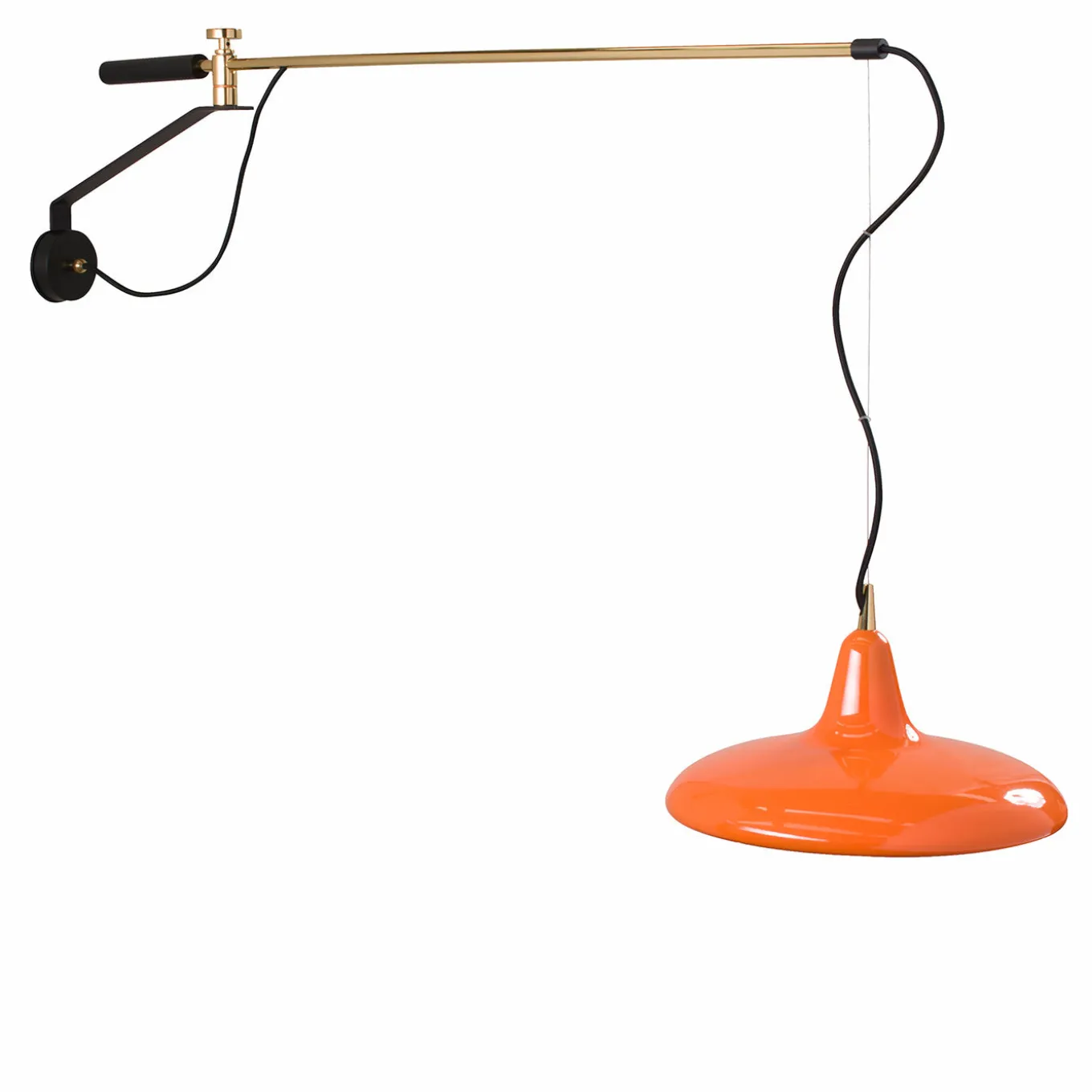 Hoop Orange Glossy Metal Wall Lamp
