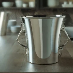 Horsebit Handles Silver-plated Brass Champagne Ice Bucket