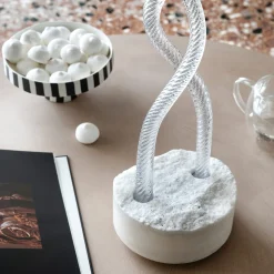 Hug of Artisans Clear Glass Candlestick Holder