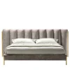 Ibisco One Channeled Gray-Fabric Double Bed