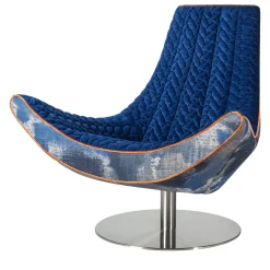 Ibiza Swivel Blue Armchair