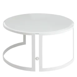 Iconic Round Arctic White Glass Outdoor Coffee Table