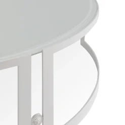 Iconic Round Arctic White Glass Outdoor Coffee Table