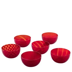 Idra Red Set of 6 Assorted Bowls