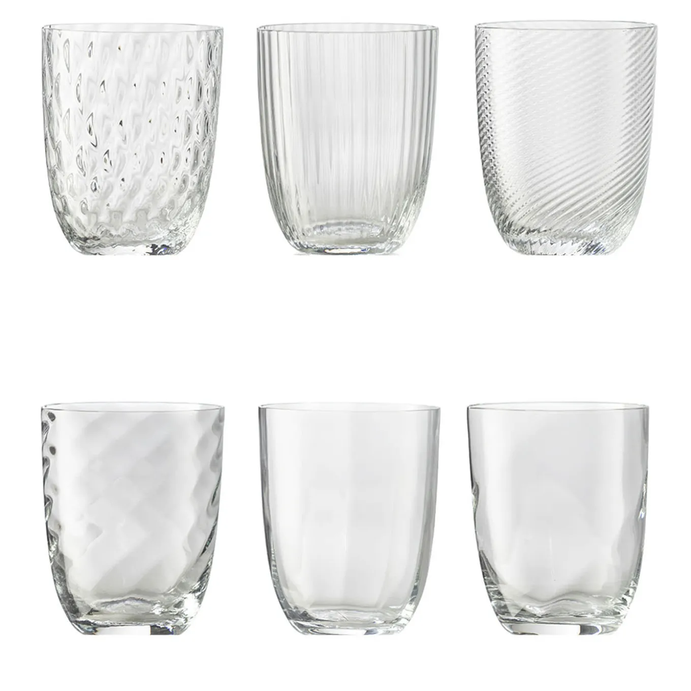 Idra Set of 6 Transparent Assorted Glasses