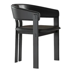 Igea Arm Black Leather Chair