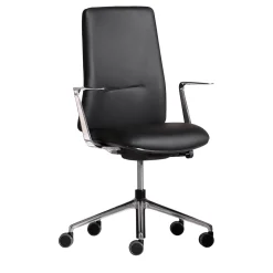 Ikon 1 Black Leather Swivel Office Chair