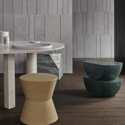 Ikona Stool in Giallo Egiziano Marble by Elisa Ossino