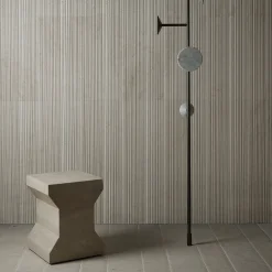 Ikona Stool in Rosa Perlino Marble by Elisa Ossino