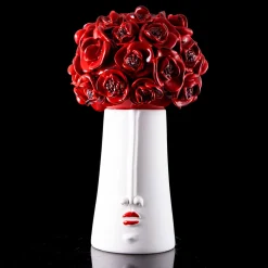 Il Papavero Testa Fiorita Red Ceramic Decorative Box