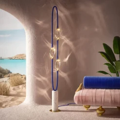 Il Pezzo 12 Blue Majorelle-Gold-Calacatta Gold Floor Lamp