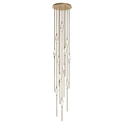 Il Pezzo 12 Cluster 9-pendants Satin Brass Chandelier