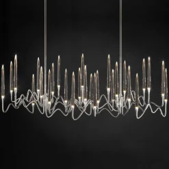 Il Pezzo 3 30-Lights Nickel Long Chandelier
