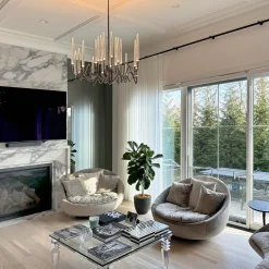 Il Pezzo 3 21-Lights Nickel Round Chandelier