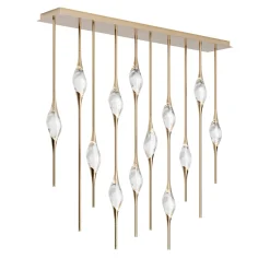 Il Pezzo 12 10-Pendants Satin Brass Staggered Chandelier