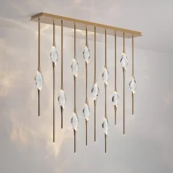 Il Pezzo 12 10-Pendants Satin Brass Staggered Chandelier