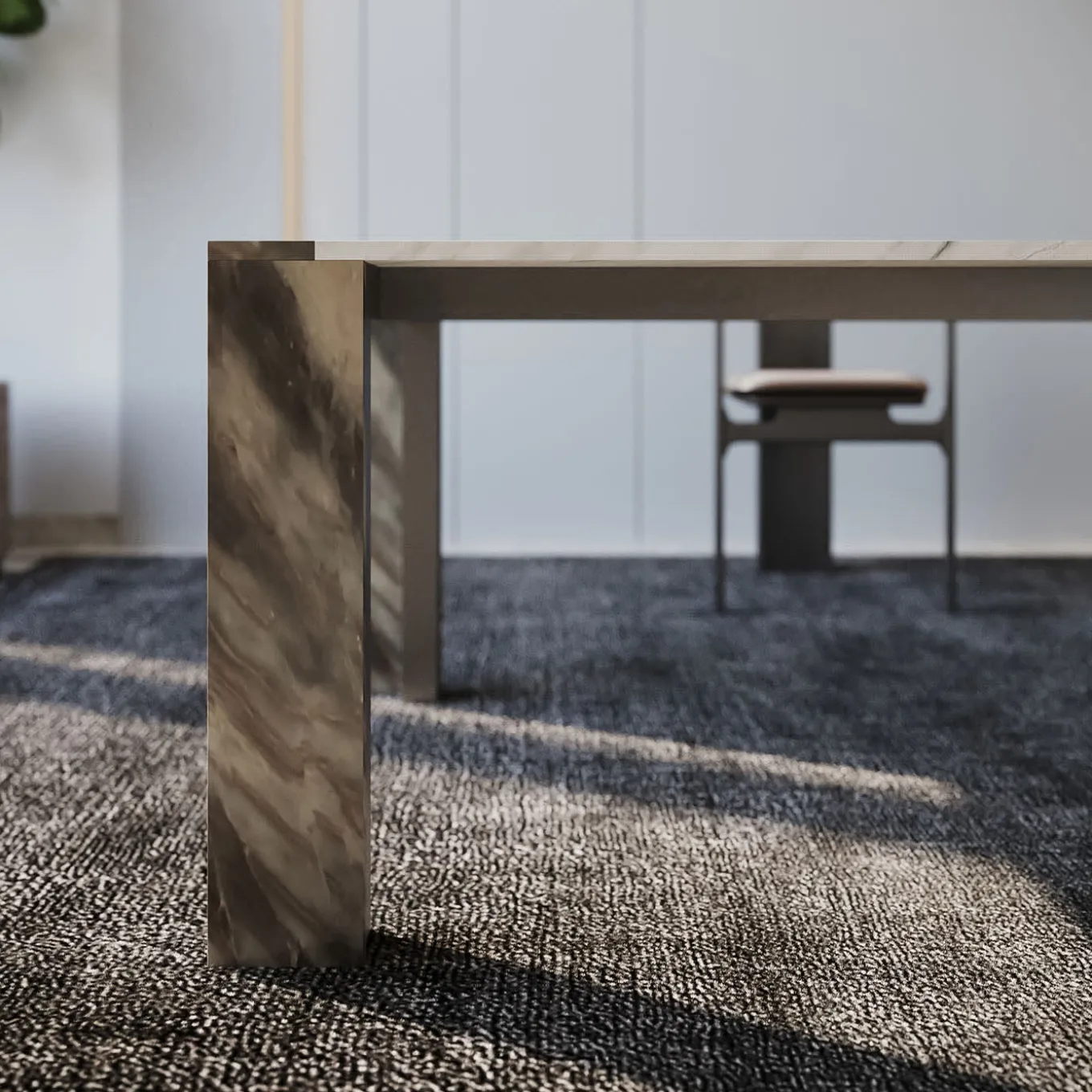 Ilan Multicolor Marbles With Metal Structure Dining Table