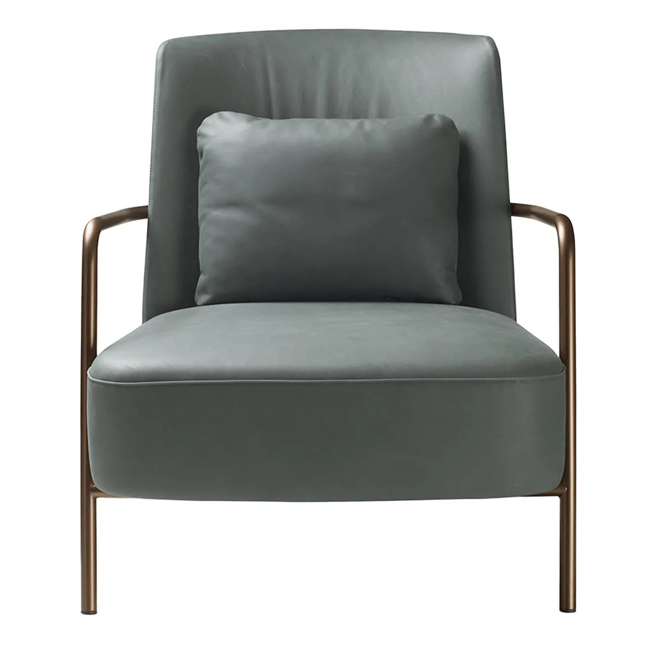 Ilary Green Leather Armchair