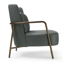 Ilary Green Leather Armchair