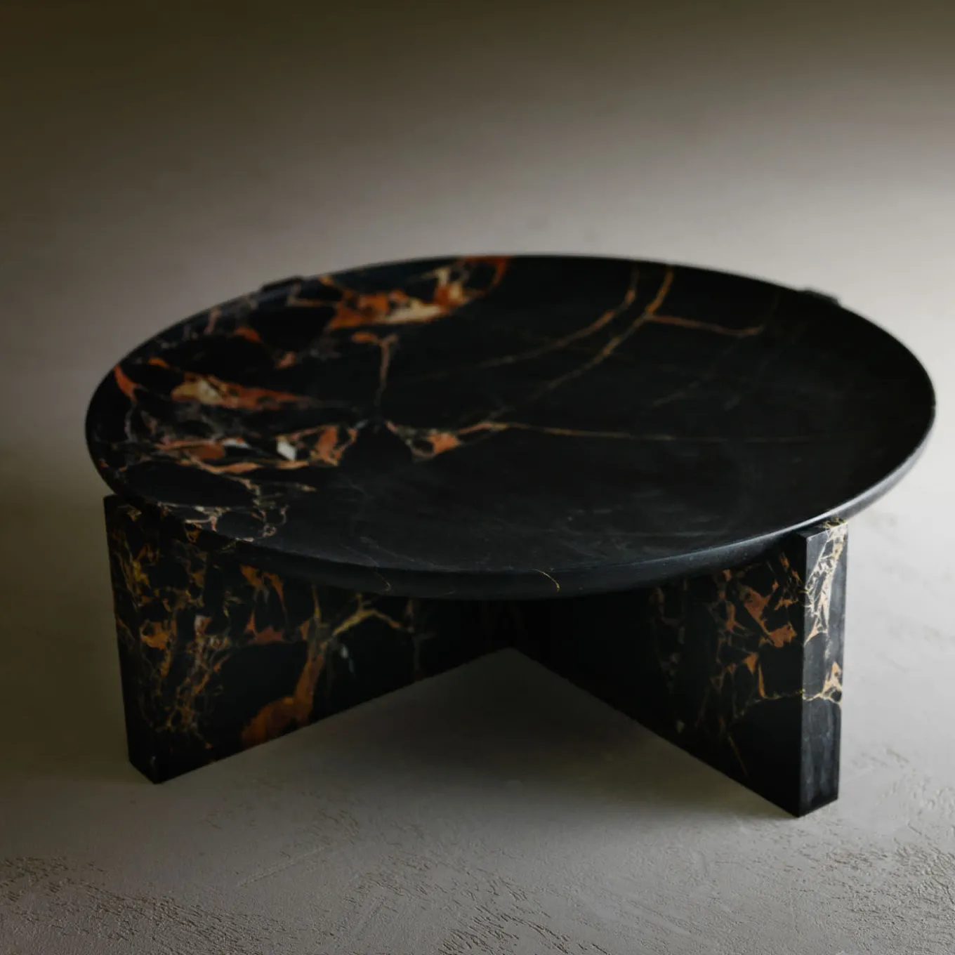 Imperial M Black and Gold Marble Centerpiece