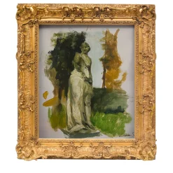 In Erba Figurative Watercolor Painting on Paper