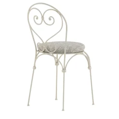 Inbloom Cushioned Wrought Iron White Chair