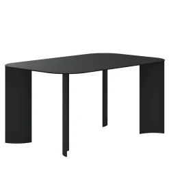 India Medium Rectangular Black Metal Outdoor Dining Table