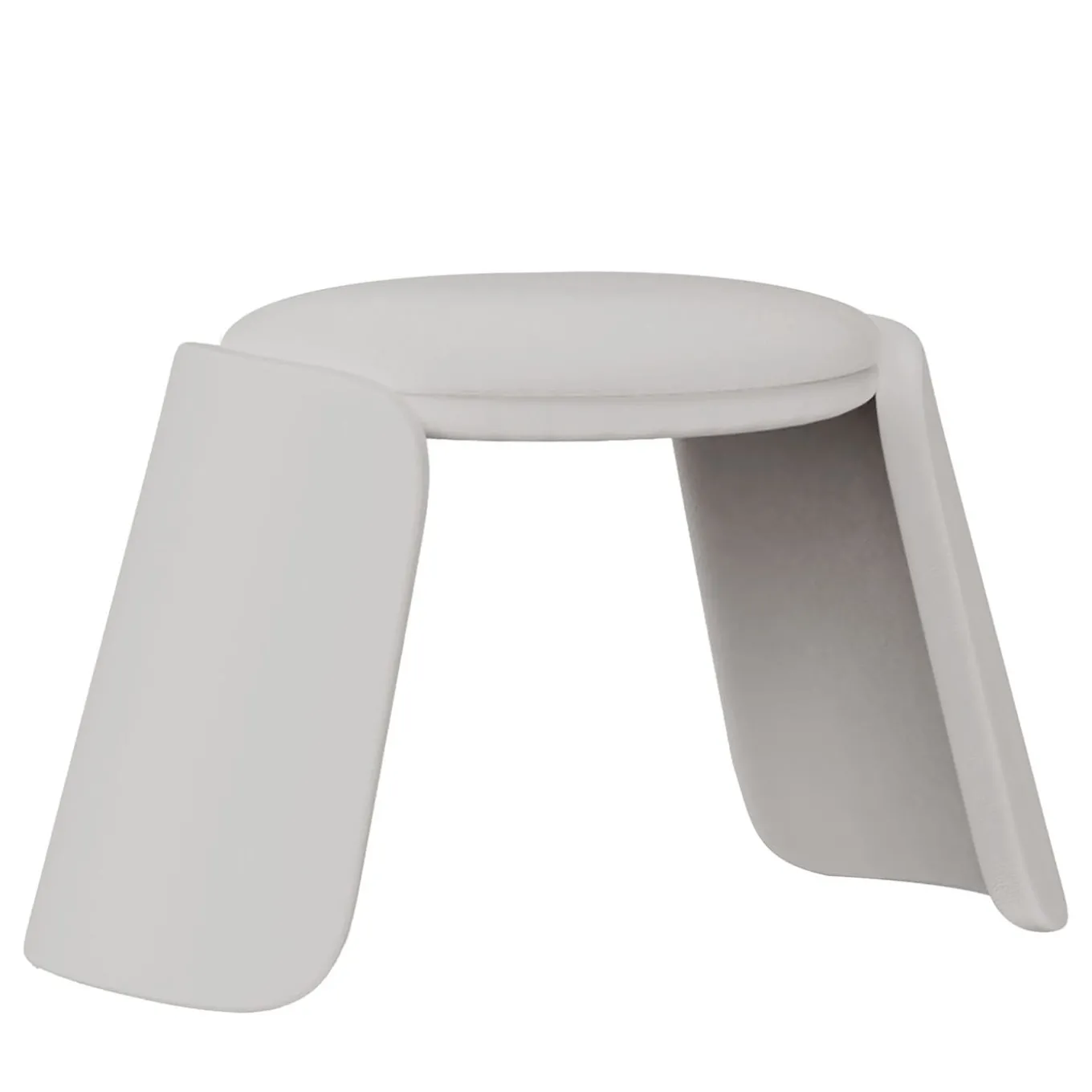 Inge white leather pouf