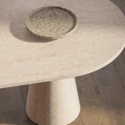 Inside Out Travertine Silver Centerpiece by Karen Chekerdjian