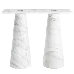 Inside Out White Arabescato Console by Karen Chekerdjian
