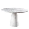 Inside Out White Marble Dining Table by Karen Chekerdjian
