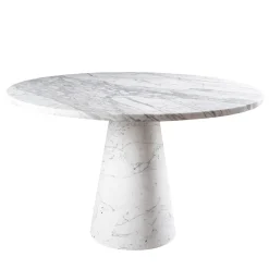 Inside Out White Marble Dining Table by Karen Chekerdjian
