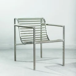 Insidie Gray Stainless Steel Lounge Chair