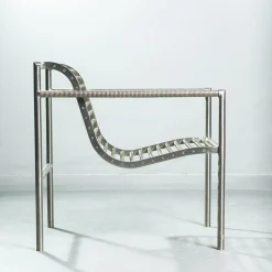 Insidie Gray Stainless Steel Lounge Chair