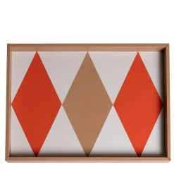 Intarsio Briolette Coffee and Tangerine Tray