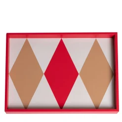 Intarsio Briolette Coffee and True Red Tray