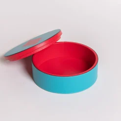 Intarsio Briolette Turquoise and True Red Circle Box