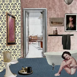 Interno Giorno with Liz Taylor Collage with Recycled Materials