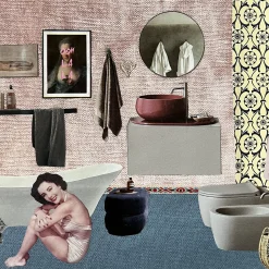 Interno Giorno with Liz Taylor Collage with Recycled Materials