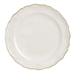 Irene Set of 2 Large White & Gold Dinner Plates
