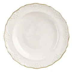 Irene Set of 2 White & Gold Soup Plates