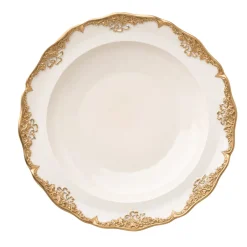 Irene Set of 2 White & Gold Soup Plates