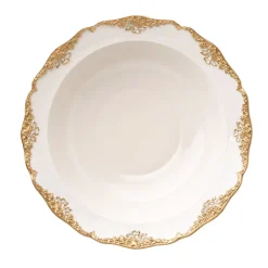 Irene White & Gold Salad Bowl