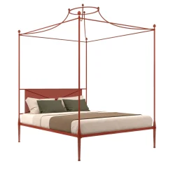 Irina Red Iron Canopy Double Bed