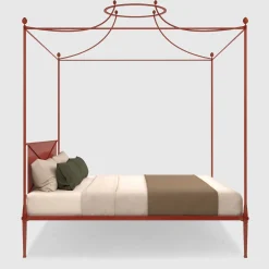 Irina Red Iron Canopy Double Bed