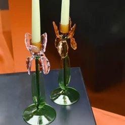 Iris Pink Glass Candleholder by Summerill & Bishop